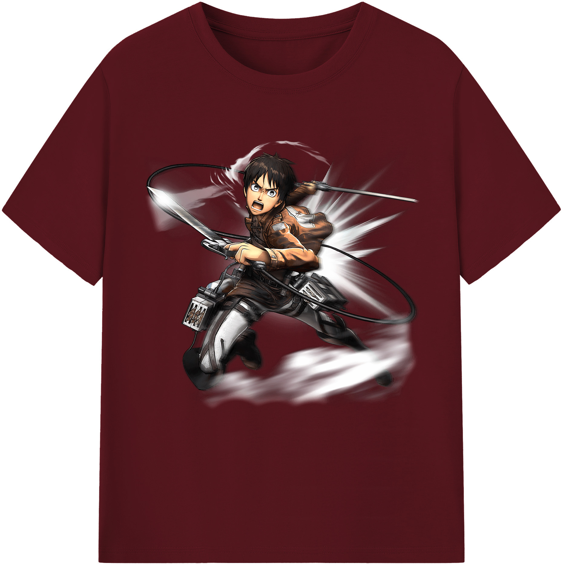 （画像用） 進撃の巨人 エレン･イェーガー Attack on Titan Eren Jäger 綿100％半袖Tシャツ（フロントプリント）